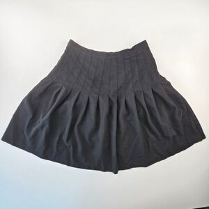 Mark Shale Vintage Black Wool Pleated Mini Skirt Made USA Size 8 Dark Academia